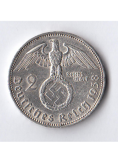 1938 - 2 Marchi argento  Paul von Hindenburg  Zecca A Spl+